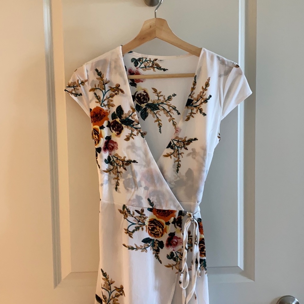 Flower wrap dress, maxi dress - never worn